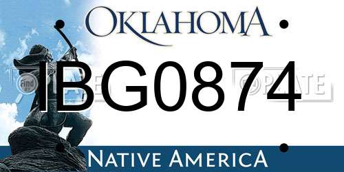 IBG0874 Oklahoma License Plate
