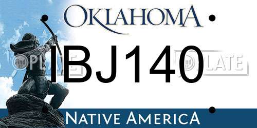 IBJ140 Oklahoma License Plate