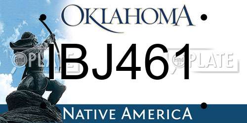 IBJ461 Oklahoma License Plate