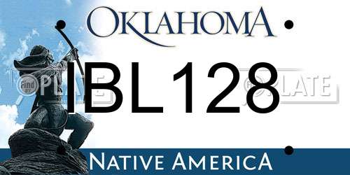 IBL128 Oklahoma License Plate