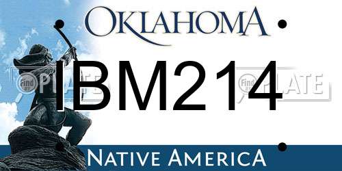 IBM214 Oklahoma License Plate
