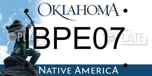 IBPE07 Oklahoma License Plate
