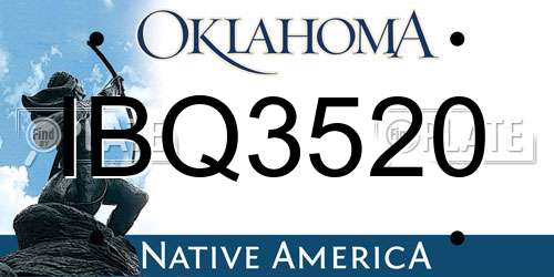 IBQ3520 Oklahoma License Plate
