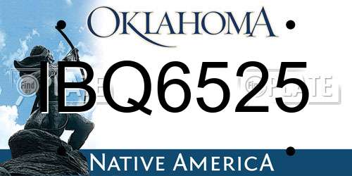 IBQ6525 Oklahoma License Plate