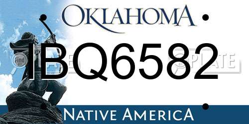 IBQ6582 Oklahoma License Plate