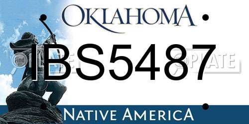 IBS5487 Oklahoma License Plate