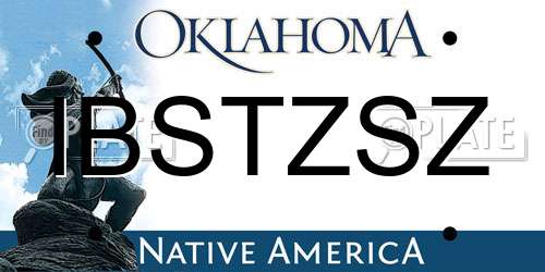 IBSTZSZ Oklahoma License Plate