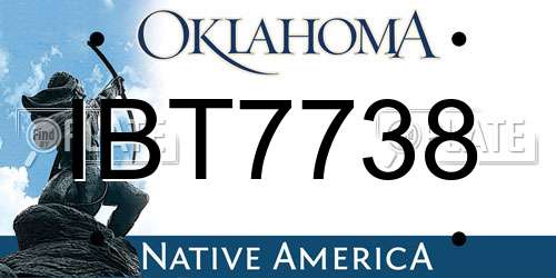 IBT7738 Oklahoma License Plate
