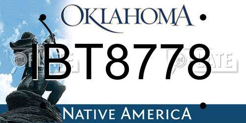 IBT8778 Oklahoma License Plate
