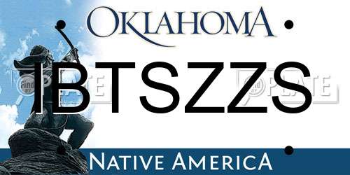 IBTSZZS Oklahoma License Plate