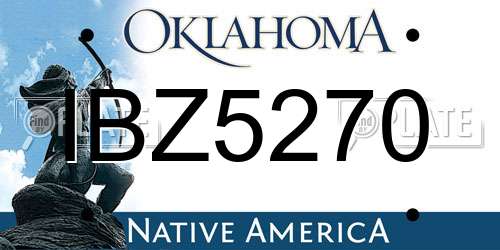 IBZ5270 Oklahoma License Plate