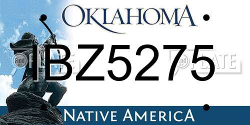 IBZ5275 Oklahoma License Plate