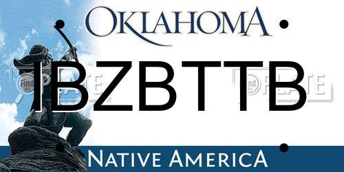 IBZBTTB Oklahoma License Plate