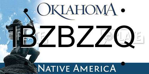 IBZBZZQ Oklahoma License Plate