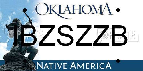 IBZSZZB Oklahoma License Plate