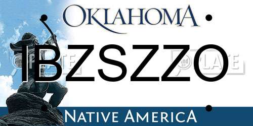IBZSZZO Oklahoma License Plate
