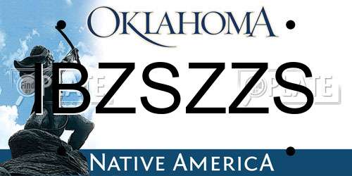 IBZSZZS Oklahoma License Plate