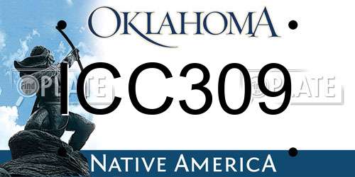 ICC309 Oklahoma License Plate