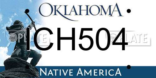 ICH504 Oklahoma License Plate