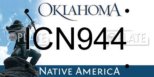 ICN944 Oklahoma License Plate