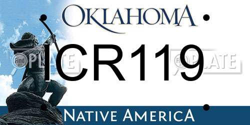 ICR119 Oklahoma License Plate