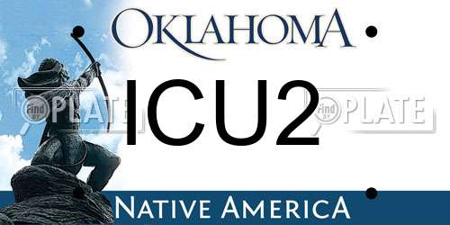 ICU2 Oklahoma License Plate