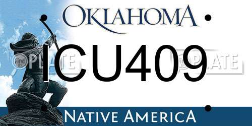 ICU409 Oklahoma License Plate