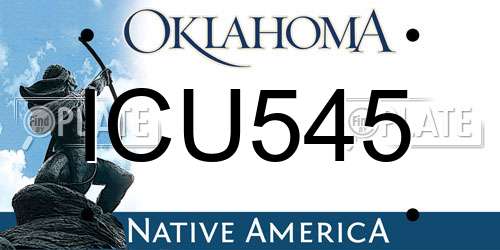ICU545 Oklahoma License Plate