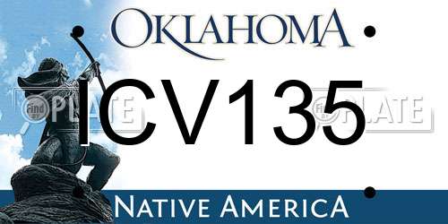 ICV135 Oklahoma License Plate