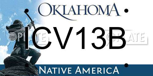 ICV13B Oklahoma License Plate