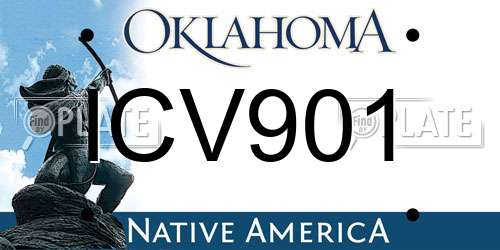 ICV901 Oklahoma License Plate