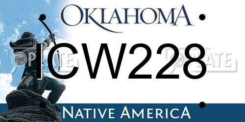 ICW228 Oklahoma License Plate