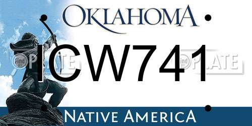 ICW741 Oklahoma License Plate