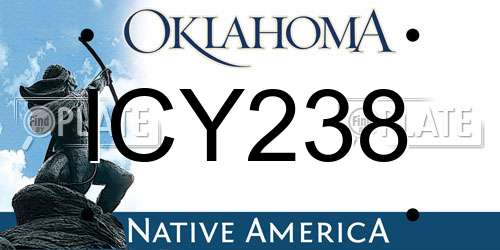 ICY238 Oklahoma License Plate