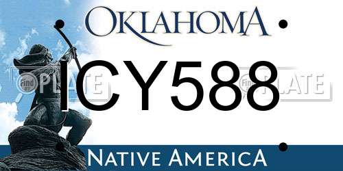 ICY588 Oklahoma License Plate