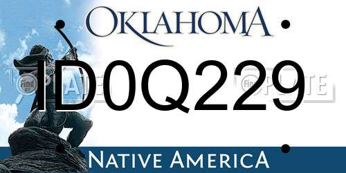 ID0Q229 Oklahoma License Plate