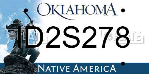 ID2S278 Oklahoma License Plate