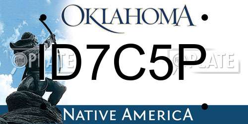 ID7C5P Oklahoma License Plate