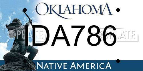 IDA786 Oklahoma License Plate