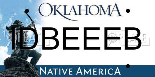 IDBEEEB Oklahoma License Plate