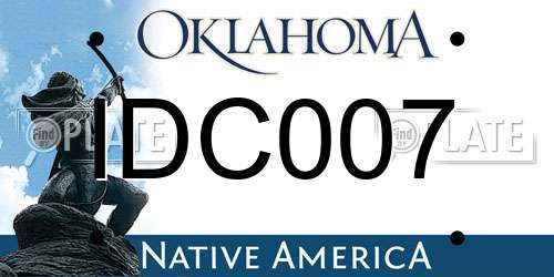 IDC007 Oklahoma License Plate