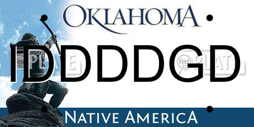 IDDDDGD Oklahoma License Plate