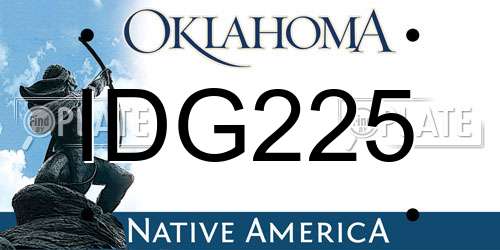 IDG225 Oklahoma License Plate