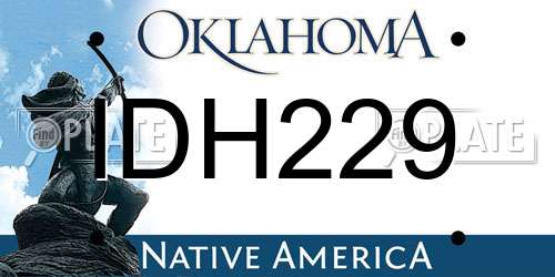 IDH229 Oklahoma License Plate