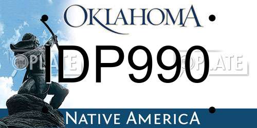 IDP990 Oklahoma License Plate