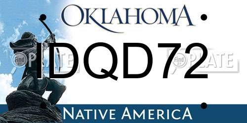 IDQD72 Oklahoma License Plate