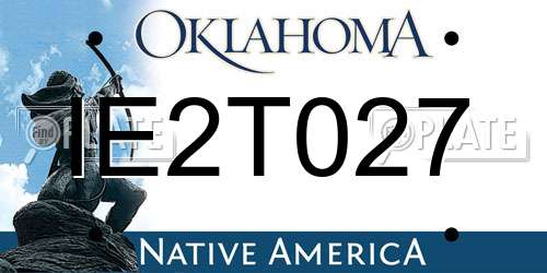 IE2T027 Oklahoma License Plate