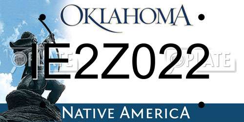 IE2Z022 Oklahoma License Plate