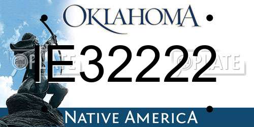 IE32222 Oklahoma License Plate