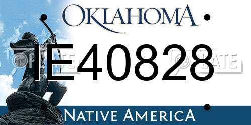 IE40828 Oklahoma License Plate